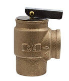 Apollo Valve 10400 Series Bronze Safety Relief Valve, ASME Hot Water, 30 psi Set Pressure, 3/4 NPT Female