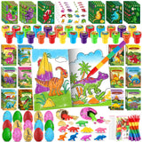 BenLouis 84Pcs Dinosaur Party Favors Dino Theme Coloring Books Crayons Sticker Set Bulk for Kids Jurassic Birthday Goodie Bag St
