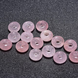 Asingeloo Natural Rose Quartz Stone Beads Large Hole (5-6mm) Polished Rondelle European Beads for Charm Bracelets,Jewelry Making