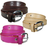 Queery WomenS Pu Leather Belt (Brown, Beige, Pink)