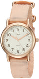 Timex Womens TW2R59900 Weekender 31mm Pink/Rose Gold-Tone Nylon Slip-Thru Strap Watch