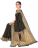 Glory Sarees Womens Jacquard Silk Blend Saree (Kara128_Black