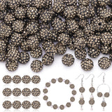 200 Pcs Gray Rhinestone Beads for Jewelry Making, Sparkle Crystal Clay Christmas for Bracelet Baseball Necklace Earring Crafting
