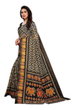 Anni Designer Women'S Linen Cotton Kalamkari Printed Saree With Blouse Piece (Lasya Black_Black),Black,Free,Linen Cotton,with Blouse Piece,With Blouse Piece
