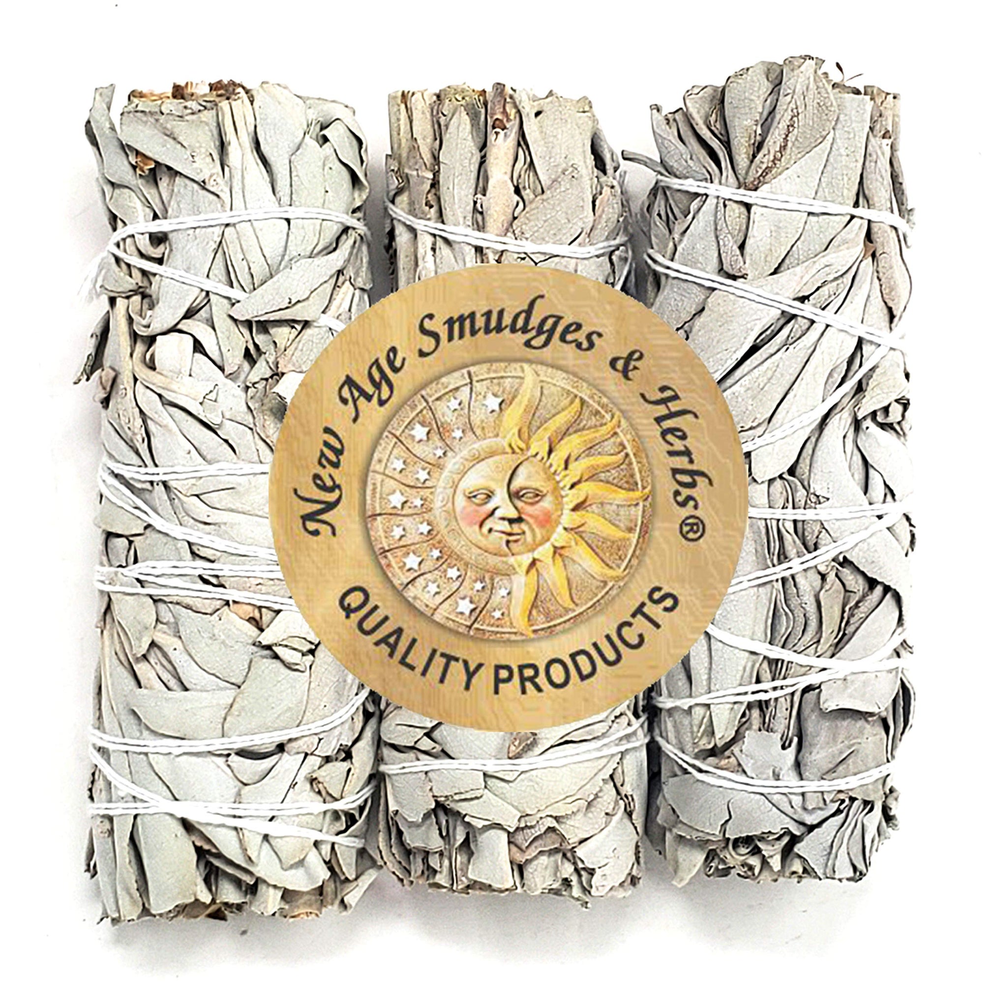 (Pack of 3)-New Age Smudges & Herbs -Premium California White Sage Incense 4 Inches Long. Home Cleansing Incense,Fragrance,Medit