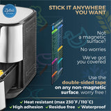 Air Fryer Magnetic Cheat Sheet Set, Air Fryer Accessories Cookbook, Airfryer Accessory Magnet Sheet Quick Reference Guide for Co