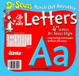 Eureka School 845034 Back to School Dr. Seuss The Cat in The Hat Blue Punch Out Deco Letters Classroom Decorations, 217pc, 4 H