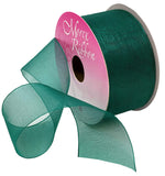 Morex Ribbon Sheer Organza Ribbon, 1.5 inch by 25 Yards, Jade, 91809/25-044