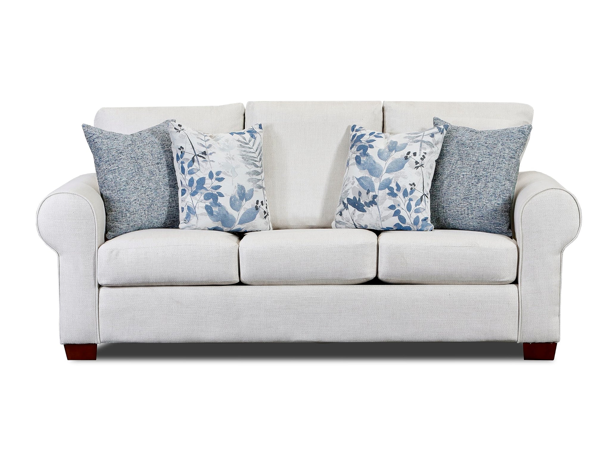 American Furniture Classics Pembroke Sleeper With Four Throw Pillows Sofas, Soft Washed Cream Tweed