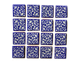 Shiv Kripa Blue Pottery Floral Kitchen & Washroom Decorative Ceramic Mosaic Wall Tiles 3 X 3 Inch 16 Tiles Of Set (Blue & White)