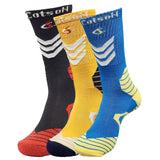 Cotson Men Sports Crew Socks Pack Of 3 Athletic Socks For Running, Gym, Cycling (Multicolor)