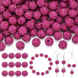 200 Pcs Fuchsia Rhinestone Beads for Jewelry Making, Sparkle Crystal Clay Christmas for Bracelet Baseball Necklace Earring Craft