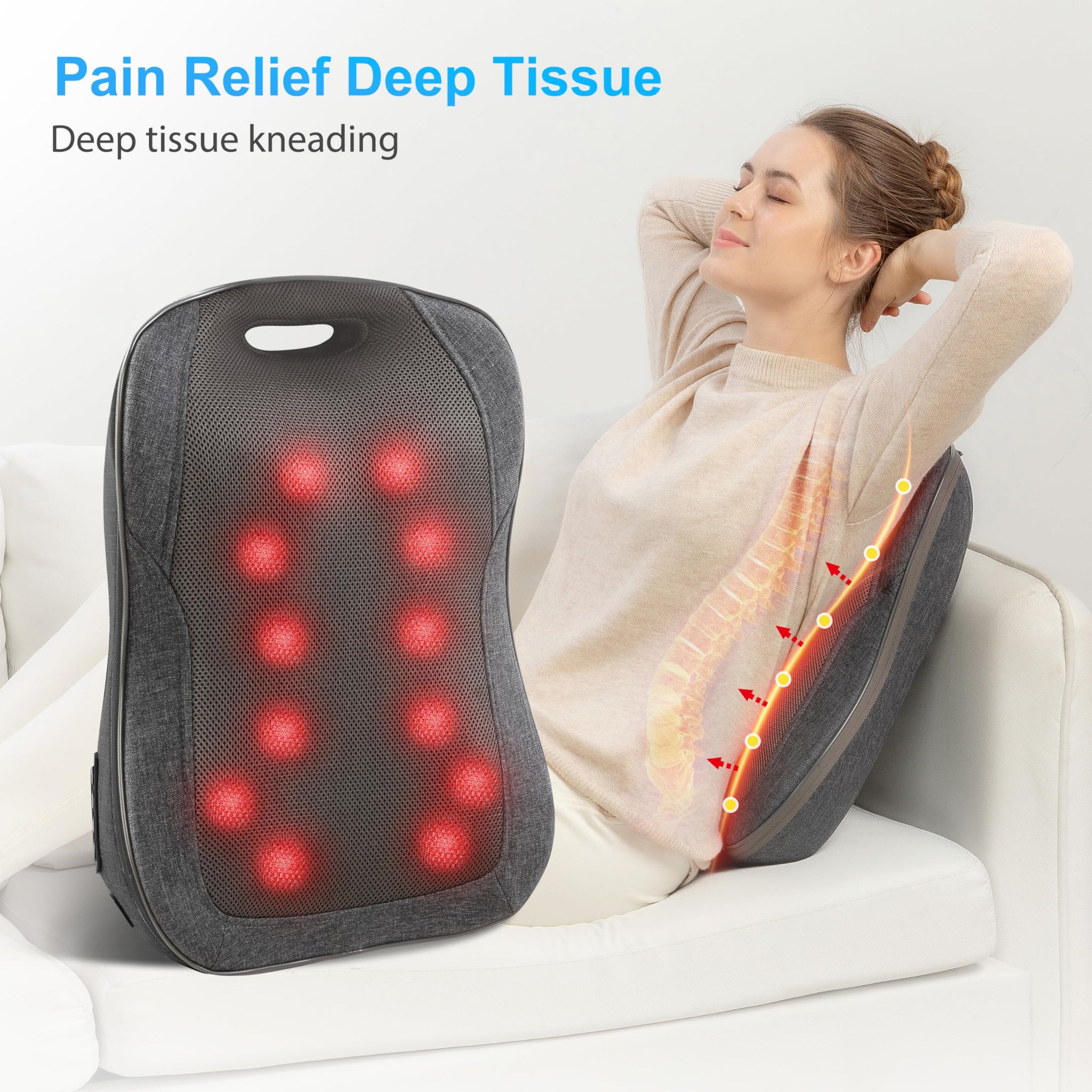 CooCoCo FSA HSA Eligible Shiatsu Back Massager with Heat, Mothers Day Gifts for Mom, Gifts for Dad Men, Portable Massage Chair P