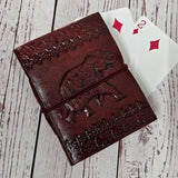 Purpledip Leather Diary Elegant Elephant: Handmade Paper Travel Journal Pocket Notebook (11709)