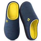 RockDove Men's Original Two-Tone Memory Foam Slipper, Size 7-8 US Men, Blue/Maize