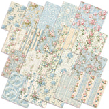HunnmingRe 20 Pcs 10''x10'' Spring Floral Quilting Fabric Square Watercolor Pink Blue Quiltted Fabric Bundle Flower Stripes Prec