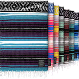 Hydration Nation Authentic Extra Large Mexican Blanket (70x50) - Handwoven Yoga, Serape- Artisanal Falsa, Beach, Camping, Picnic