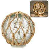 SAILINGSTORY Glass Fishing Float Nautical Lamp Coastal Beach Decor Cracked Glass Ball Night Light 6