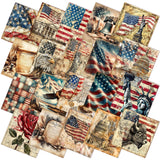 HunnmingRe 20 Pcs 10''x10'' Vintage Patriotic Quilting Fabric Square 4th of July Precut Quilted Fabric Bundle American Flag USA 