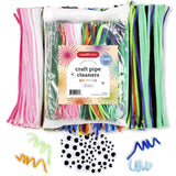Incraftables 600pcs Pipe Cleaners Craft Supplies Set (20 Colors). Best Thick Fuzzy Chenille Stems Sticks with Googly Eyes. Color