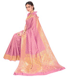 Glory Sarees Womens Jacquard Silk Blend Saree (Kara128_Lightpink_Light Pink)