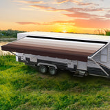 ShadePro - RV Awning Fabric Replacement - Heavy Duty Weatherproof Vinyl - Universal Outdoor Canopy for Camper, Trailer, and Motorhome Awnings - Walnut Brown Blk WG - 18 (Fabric 17 2)