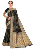 Glory Sarees Womens Jacquard Silk Blend Saree (kara128_Black