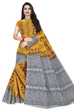 TAMAIRA FASHION Womens Plain Weave Pure Cotton Saree Without Blouse Piece (AB11_Mustard)