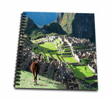 3dRose db_141644_2 Peru, Machu Picchu, Llama Overlooks The Lost City SA17 MGL0057 Miva Stock Memory Book, 12 by 12Inch