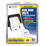 Laser Printer Name Badges, White, 8/Sheet, 3 3/8 X 2 1/3, 200/Bx, 92377