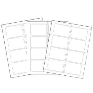 Laser Printer Name Badges, White, 8/Sheet, 3 3/8 X 2 1/3, 200/Bx, 92377