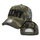 Camo Military Caps, Army Text, Woodland