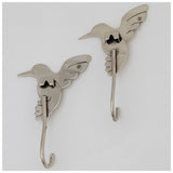 Flying Hummingbirds Mixed Metal Hook - Set of 2