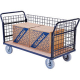 Global Industrial™ Euro Truck With 3 Wire Sides & Wood Deck 60 X 30 1200 Lb. Capacity