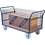 Global Industrial™ Euro Truck With 4 Wire Sides & Wood Deck 60 X 30 1200 Lb. Capacity