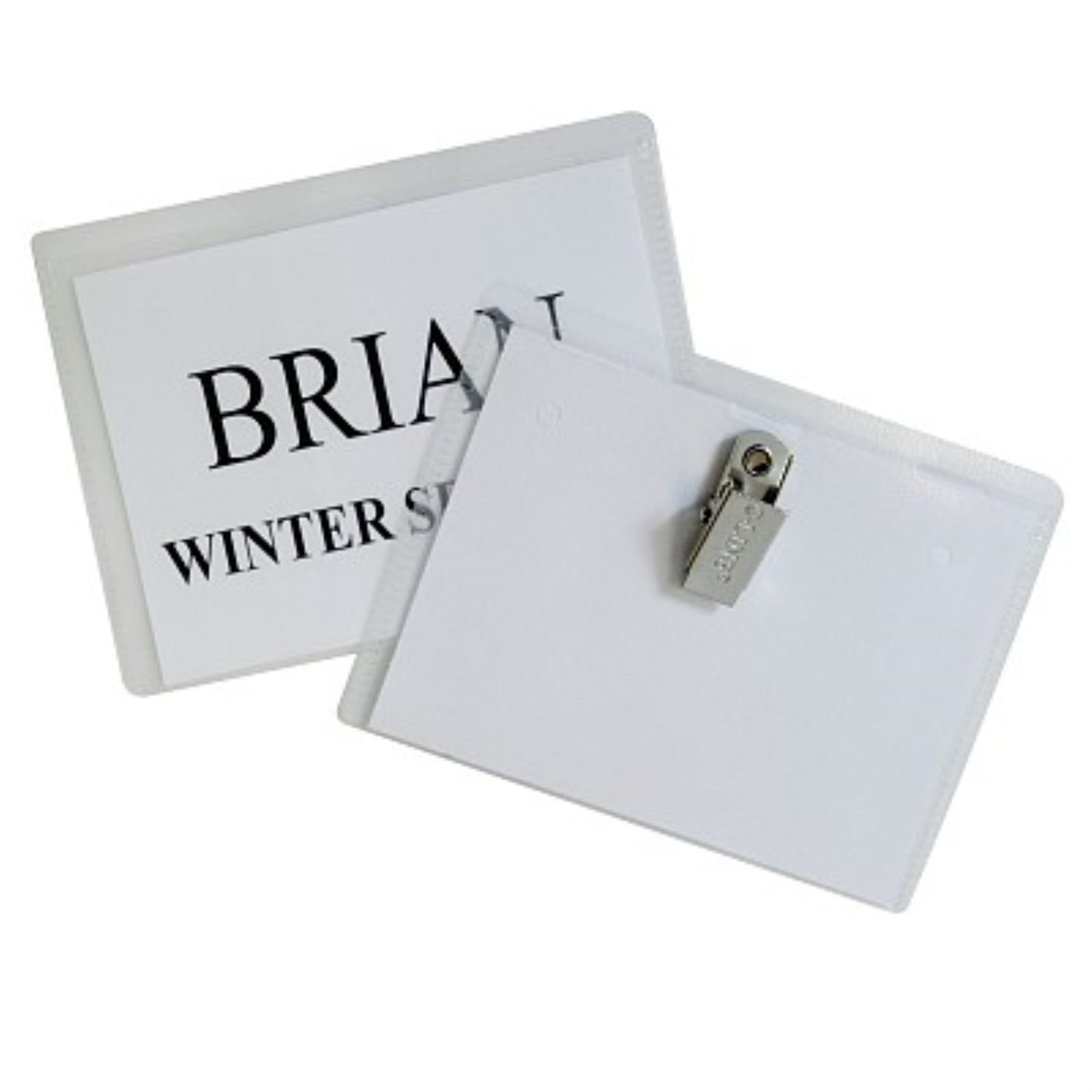 Clip Style Badge Holders, Sealed With Inserts, 4 X 3, 50/Bx, 95543