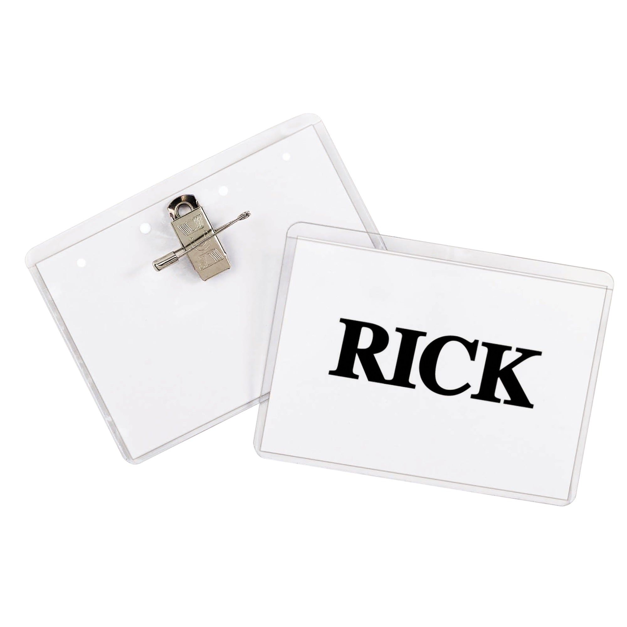 Clip/Pin Combo Style Name Badges, Sealed With Inserts, 4 X 3, 50/Bx, 95743