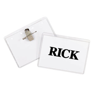 Clip/Pin Combo Style Name Badges, Sealed With Inserts, 4 X 3, 50/Bx, 95743