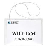 Hanging Style Name Badge Kit W/White Elastic Cord, Sealed With Inserts, 4 X 3, 50/Bx, 96043