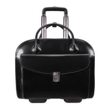 L Series | GRANVILLE | 15 Leather Wheeled Ladies Laptop Briefcase Black