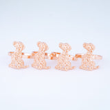 Rose Gold Dog Napkin Holder - Set of 4