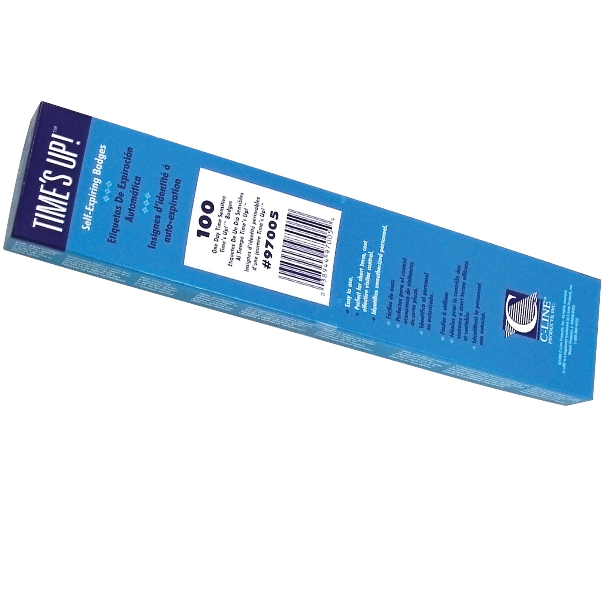 Time'S Up! Self-Expiring Visitor Badges, One Day Badge, 3 X 2, 100/Bx, 97005