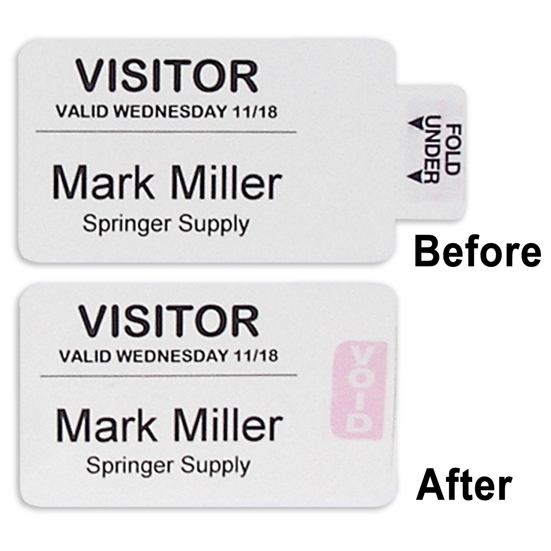Time'S Up! One-Part Self-Expiring Security Badges For Direct Thermal Printers, 250/Bx, 97017