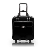 W Series | Melrose | 15 Leather Vertical Wheeled Ladies' Laptop Briefcase - Black