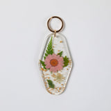 Elegant Real Flowers Keychain
