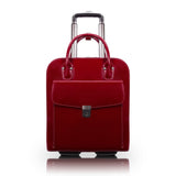 L Series | UPTOWN | 15 Leather Vertical Wheeled Ladies Laptop Briefcase Red