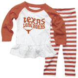 Texas Longhorns NCAA Infant Girls Ruffle Raglan Set
