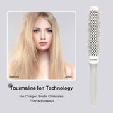 Eagle Fortress XL Ceramic + Ionic Round Hair Brush 0.98in - Grey