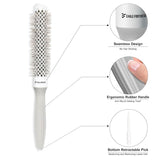 Eagle Fortress XL Ceramic + Ionic Round Hair Brush 0.98in - Grey