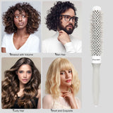 Eagle Fortress XL Ceramic + Ionic Round Hair Brush 0.98in - Grey